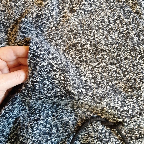 Joe Fresh Navy Blue and White Pouch Pocket Turtleneck Sweater Drawstring Hem - Picture 5 of 8